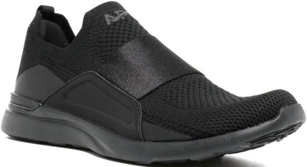 APL Techloom Bliss Slip-On Sneakers Propelium Satin Intarsia Knit Jet Black 8.5